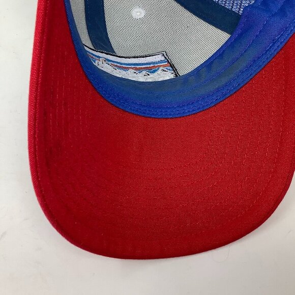 Patagonia P-6 Logo snap-back trucker cap hat one size red white blue colorblock - Picture 5 of 6